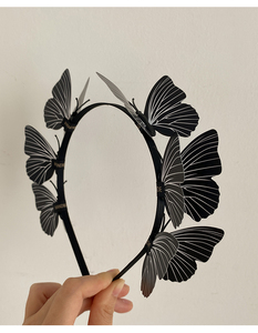 Diademas Delgadas con Mariposas Negras para el Festival de Halloween 2025, Accesorios para el Cabello de Niños, Estilo Malvado, Venta al Por Mayor - Product Image 6