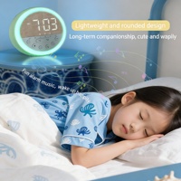 Horloge de bureau moderne rechargeable avec lumière RGB, entraîneur de sommeil numérique, musique de bruit blanc confortable qui améliore le sommeil