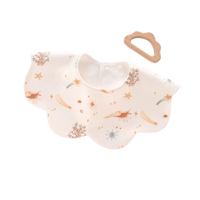 Nouveau-né 360 degrés amélioré absorbant bébé bavoir coton imperméable manger poche avec motif solide pour 0-12 mois