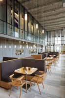 Canapé sectionnel en cuir pour restaurant, banquette pour salle à manger d'hôtel, design moderne, 4 places