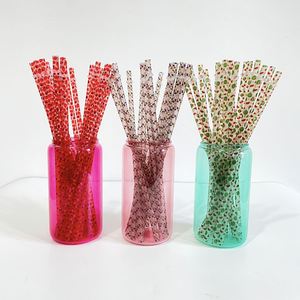 Party Family Supply Strawberry Watermelon Halloween Printed Plastic <b>Straw</b> <b>for</b> 40Oz 16Oz Glass Can and Straight Tumblers - Product Image 4