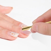 Repousse cuticules en acier inoxydable couleur or, outil de pédicure et de manucure, lime à ongles, peau morte, accessoire pour Nail Art