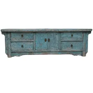 Chinese antique lacquer solid wood TV cabinet living room furniture