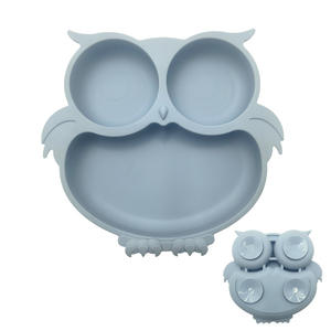 Assiette pour enfants en silicone de qualité alimentaire compartimentée en forme de hibou : Assiette pour tout-petits mignonne et antidérapante pour l'alimentation quotidienne du bébé et les repas à la maison - Product Image 4