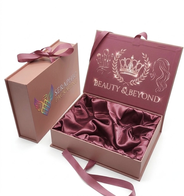 Custom Logo Printed Luxury Pink Paper Gift Box for Hair Weave Closure Custom Wig Packaging Wig Box