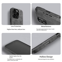 Cuir suédé de haute qualité pour coque de téléphone avec protection de caméra et charge sans fil pour 17 16 15 14 13 Pro Max