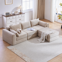 Canapé sectionnel en velours côtelé avec chaise longue, tissu côtelé, canapé modulaire pour salon, mobilier de maison, vente en gros