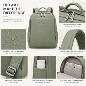 Mochila de Piel Sintética Personalizada para Mujer, Mochila Minimalista para Portátil, Mochila Casual de Viaje, Bolso de Hombro, OEM ODM - Product Image 4