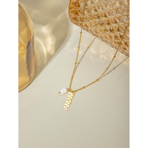 Collar con Colgante de Perla de Agua Dulce y Letra <span class=keywords><strong>MAMA</strong></span> Chapado en Oro de 18K de Acero Inoxidable para el <span class=keywords><strong>D</strong></span>ía de la Madre, 40+5cm, J&<span class=keywords><strong>D</strong></span> - Product Image 6