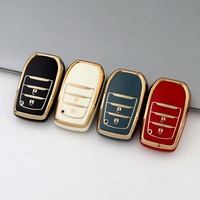 Accessoire de couverture de coque de porte-clés de voiture en TPU plaqué or de luxe pour Toyota Voxy Alphard Wellfire 5 accessoires de clé de voiture à 6 boutons