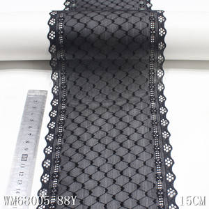 <span class=keywords><strong>Pizzo</strong></span> elastico lavorato a <span class=keywords><strong>maglia</strong></span> <span class=keywords><strong>pizzo</strong></span> 15cm bianco <span class=keywords><strong>maglia</strong></span> nera <span class=keywords><strong>pizzo</strong></span> <span class=keywords><strong>con</strong></span> grafico geometrico elasticizzato tessuto Spandex per biancheria intima - Product Image 3