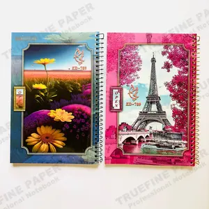 Cuadernos diarios semanales mensuales sin fecha cubierta de papel A5 encuadernada en espiral dorada personalizada a granel barata muestra gratis