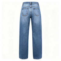 Jeans de style bureau pour femme, taille basse, coupe droite ample, en denim extensible, style décontracté tendance à la cheville