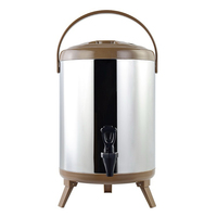 Distributeur de boissons commercial en acier inoxydable avec robinet, tour à jus, serveur de boissons froides poli pour hôtel, bar, buffet