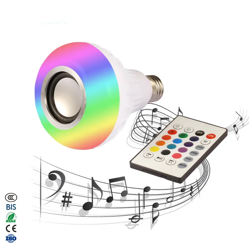 12W E27 Color Changeable RGB Bulb Speaker Light Disco Colorful Remote Control Smart Wifi Led Music Led Bulb,RGB Lamp
