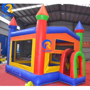 Château gonflable durable en PVC coloré avec toboggan pour enfants, idéal pour l'intérieur et les fêtes en extérieur - Product Image 1