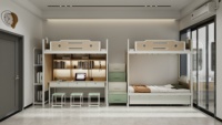 Lit mezzanine moderne pour adultes, mobilier de dortoir scolaire, lits pour enfants et étudiants, lit mezzanine avec bureau et placard, lits superposés pour enfants