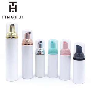 ขวดโฟมสีชมพูขาวสำหรับใส่ผลิตภัณฑ์ทำความสะอาดผิวหน้าแบบมูสพร้อมหัวปั๊ม - Product Image 1
