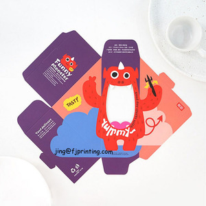 Boîte en papier kraft pliable pour emballage de sandwich pour enfants, impression personnalisée, design mignon de monstre, qualité alimentaire - Product Image 3