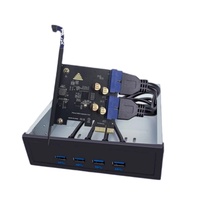 G-karve New Desktop PC USB 3.0 Expansion Card with Front-Panel PCI-E to USB 3.0 Interface 19/20-Pin Adapter Fan Cooling