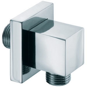 Robinet d'arrivée d'eau carré en laiton avec rosette 1/2"Mx1/2"M, vanne de remplissage chromée - Product Image 1