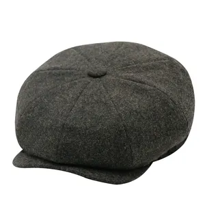 Gorra de boina de varios tamaños informal para exteriores personalizada, gorro de boina cálido de invierno para hombres y mujeres, gorra de 8 paneles