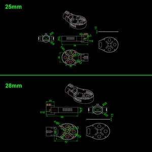 RJXHOBBY RJX3372 Soporte de Motor Integrado de Aleación de Aluminio y Fibra de Carbono de 25/28/30 mm, Base de Montaje con Abrazadera (Negro) para Dron - Product Image 6