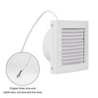 Ventilateur extracteur mural carré électrique 6 pouces en plastique à persiennes pour salle de bain et cuisine, vente chaude, OEM/ODM