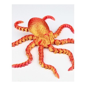 Modèles d'animaux pieuvre et calmar imprimés en 3D en gros, articulations mobiles, personnalisables, OEM, jouets pour enfants en plastique, en stock - Product Image 5