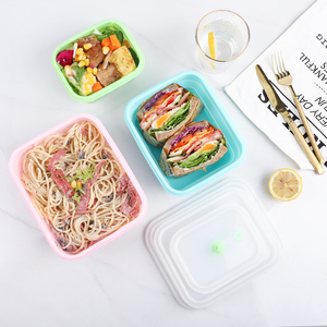 Wholesale Reusable Portable Food Grade Silicone Food Storage Box Sealed New Design Lunch Box