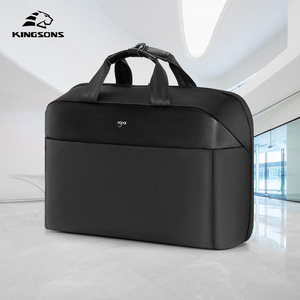 Kingsons Portable Laptop Bag Black Polyester Zipper Closure Business Travel Shoulder <b>Briefcase</b> - Product Image 3