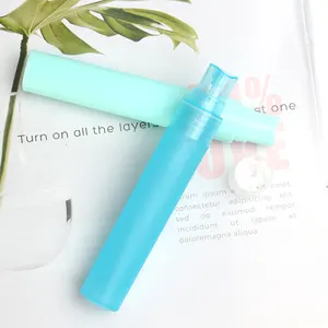 Boş buzlu renkli Mini küçük cep PP plastik kalem tipi dolum ince sis sprey parfüm şişesi 20ml
