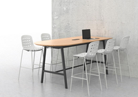 Table de bar de travail au design moderne en bois et métal, durable et écologique pour la maison ou le bureau