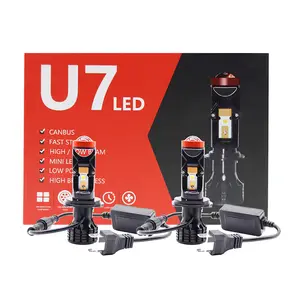Yosovlamp U7 voiture phares LED H4 H7 nouvelle lentille ampoule 100W haute puissance moto phares LED