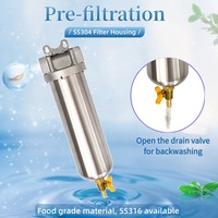 Préfiltre à eau de 10 pouces, filtre à eau en acier inoxydable pour la maison et boîtier, préfiltre à sédiments pour l'eau de puits