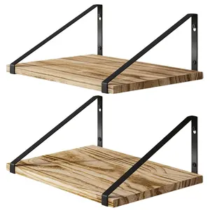 Fixwal 12 Inch Deep Floating Shelves Rustic Wood Large Wall Mounted Shelves for Decor Storage for Bedroom, Living Room, Kitchen