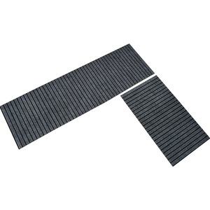 Tapis de cuisine rayé gris à rayures verticales, rectangulaire, antidérapant, imperméable, résistant à l'huile, absorbant, pour usage domestique - Product Image 1