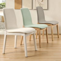Chaise de salle à manger en bois minimaliste, style luxe léger, dossier souple, tabouret de salle à manger en bois massif, minimaliste moderne pour la salle à manger à domicile
