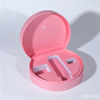 Boîte cadeau cosmétique rigide demi-ronde rose personnalisée avec impression étoile pour l'emballage d'un ensemble de soins de la peau