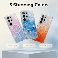 Étui magnétique créatif à motif coquillage dégradé et étoile de mer pour Samsung Galaxy S26 Ultra S25 Plus S24 FE, coque transparente antichoc