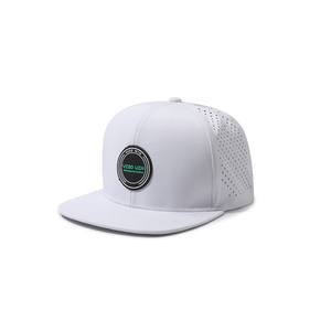 Cappello <span class=keywords><strong>Merlin</strong></span> Personalizzabile a 6 Pannelli in Nylon Bianco Perforato e Ventilato per Sport, Attività all'Aperto, Viaggi e Pesca - Product Image 1