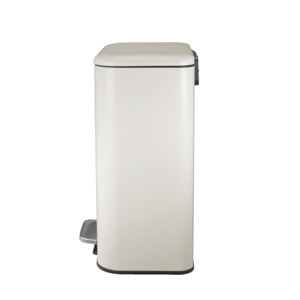 Rechthoekige roestvrijstalen voetpedaal prullenbak met soft-close deksel, ecologisch, voor keuken, kantoor en afvalrecycling - Product Image 3