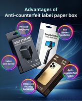 Boîte d'emballage personnalisée pour accessoires électroniques, finition mate, avec logo imprimé pour la vente au détail, faible quantité minimale de commande, design pliable