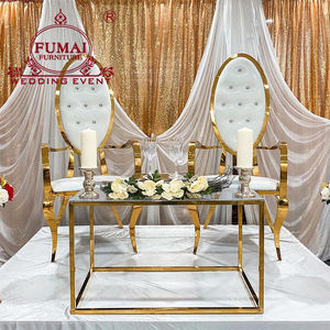 Chaises royales de mariage de cadre d'acier inoxydable d'or de conception royale - Product Image 5