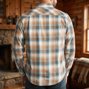 Men's Casual Short Sleeve 100% Cotton Anti-Wrinkle Breathable Anti-UV Print Formal <b>Flannel</b> Work Shirts Spring - Product Image 2