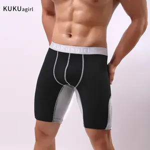 Venta al por mayor de ropa interior deportiva para hombre, ropa interior de algodón puro que absorbe el sudor, cinco puntos, Calzoncillos Bóxer antidesgaste de secado rápido para hombre