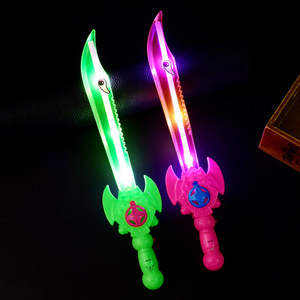 Épée de jouet en plastique en forme de <span class=keywords><strong>requin</strong></span> lumineuse et sonore, <span class=keywords><strong>sabre</strong></span> laser pour enfants, épée à induction phosphorescente, jouet de fête néon - Product Image 2