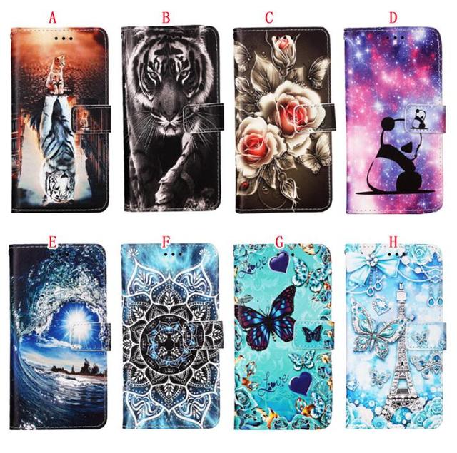 Cartoon Wallet Leather Case for IPhone 17 Air 16 16E 15 Plus 14 13 12 Mini 12 Pro Max Floral Animal Tiger Panda Flip Stand Cover
