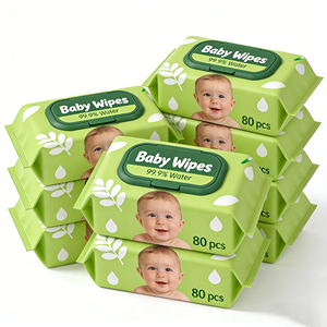 Lingettes pour bébé en <span class=keywords><strong>bambou</strong></span> biodégradable, peau sensible, sans parfum, lingettes humides pour les mains et la bouche, essentiels de voyage, 80 unités - Product Image 1