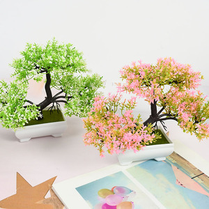 Maceta de árbol pequeño para bonsái, flores falsas, adornos en maceta para Decoración de mesa, habitación, Hotel, jardín, plantas artificiales - Product Image 6